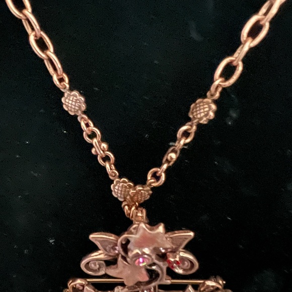 Kirks Folly antique rose gold cross necklace - Picture 3 of 6